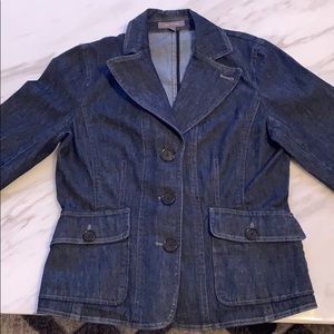 Ann Taylor Fitted Denim Blazer.  Sz 8.